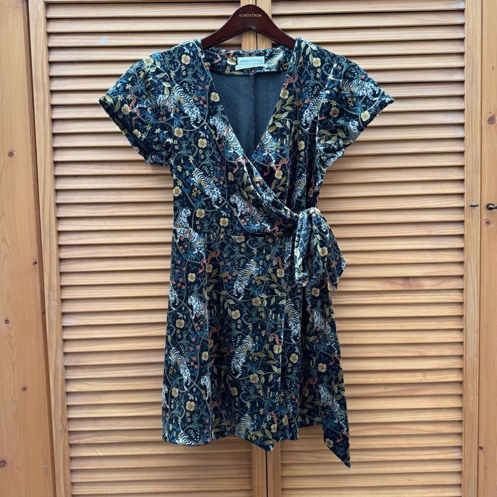 Urban Outfitters Front tie tiger print dress size XS